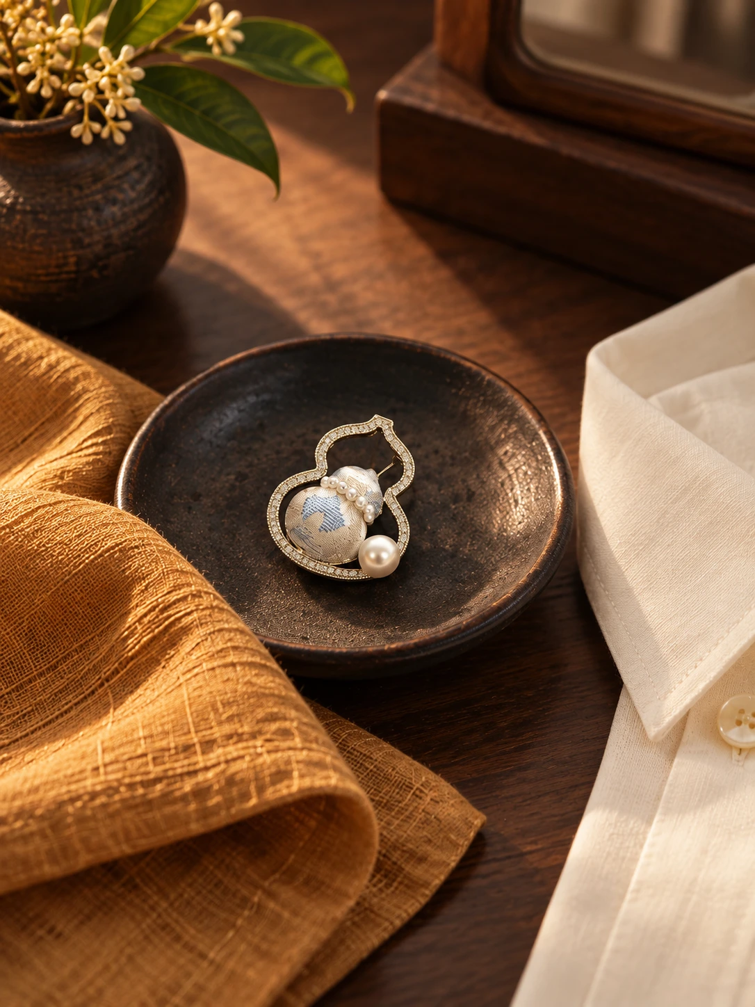 Brocade Gourd Brooch in context
