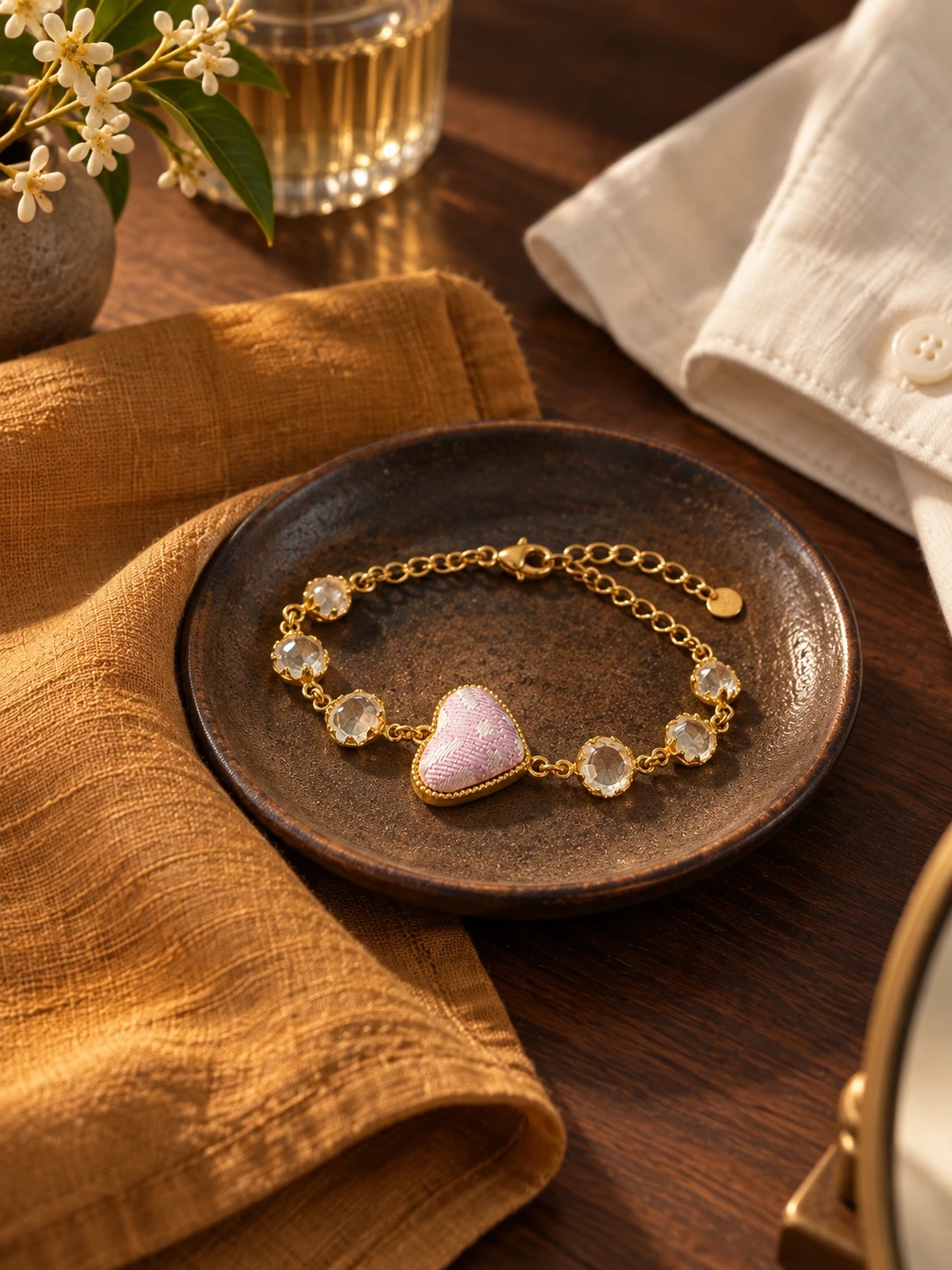 Brocade Heart Bracelet in context