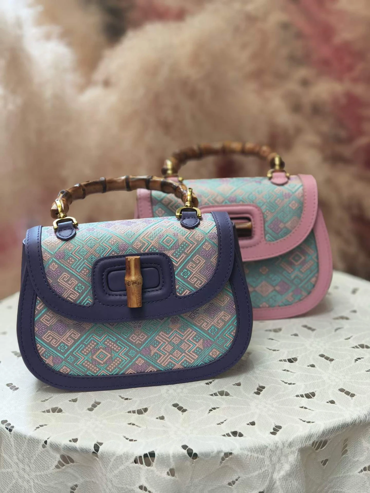 Bamboo Handle Satchel — Supplier photograph