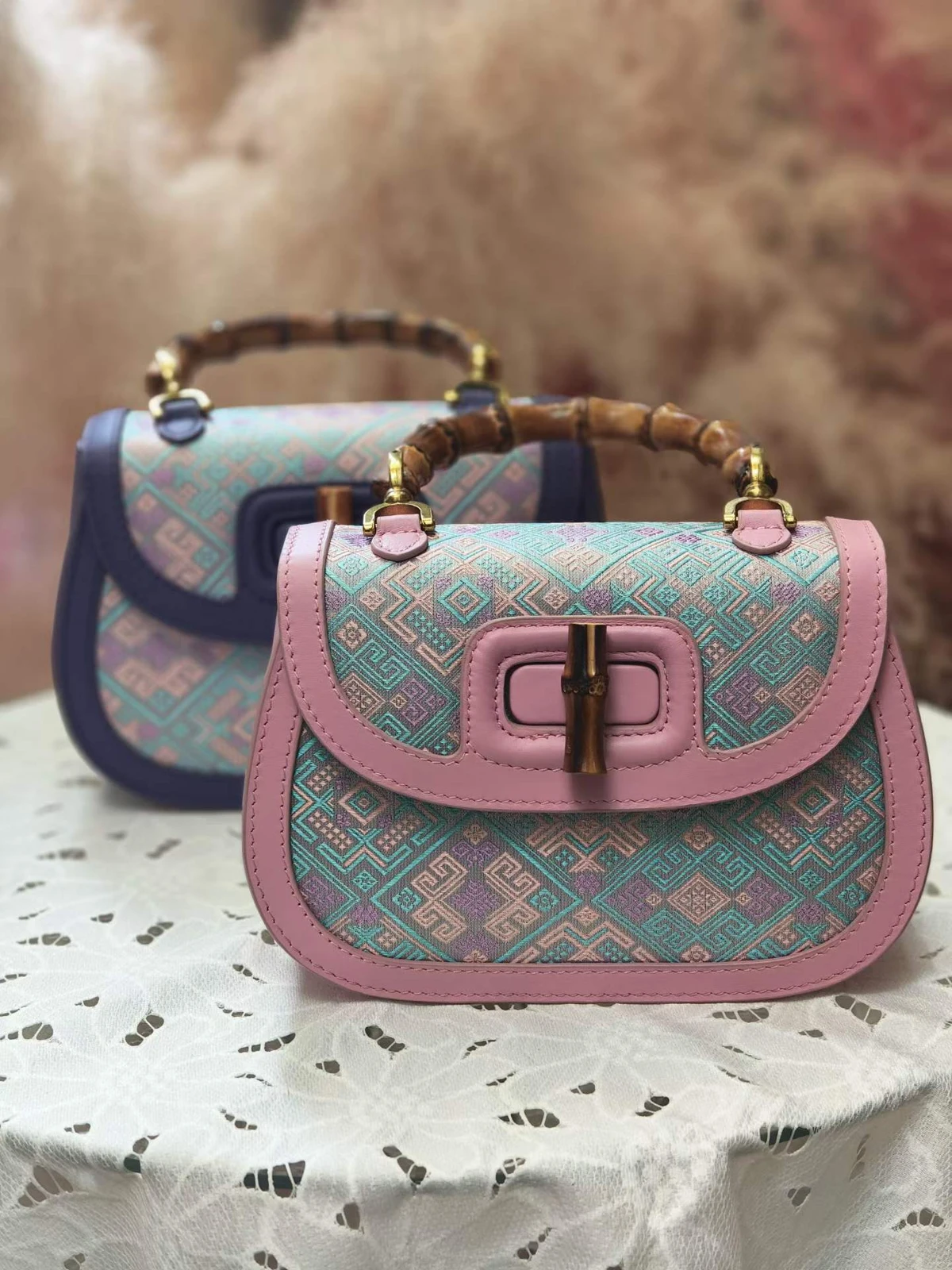 Bamboo Handle Satchel — Supplier photograph