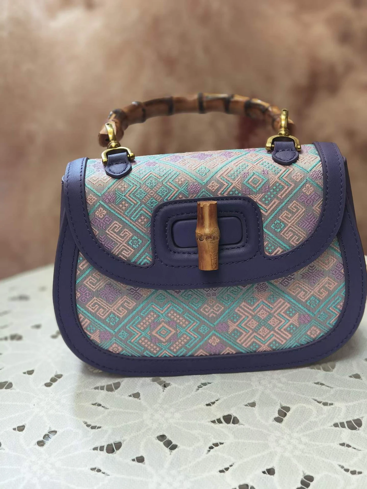 Bamboo Handle Satchel — Supplier photograph