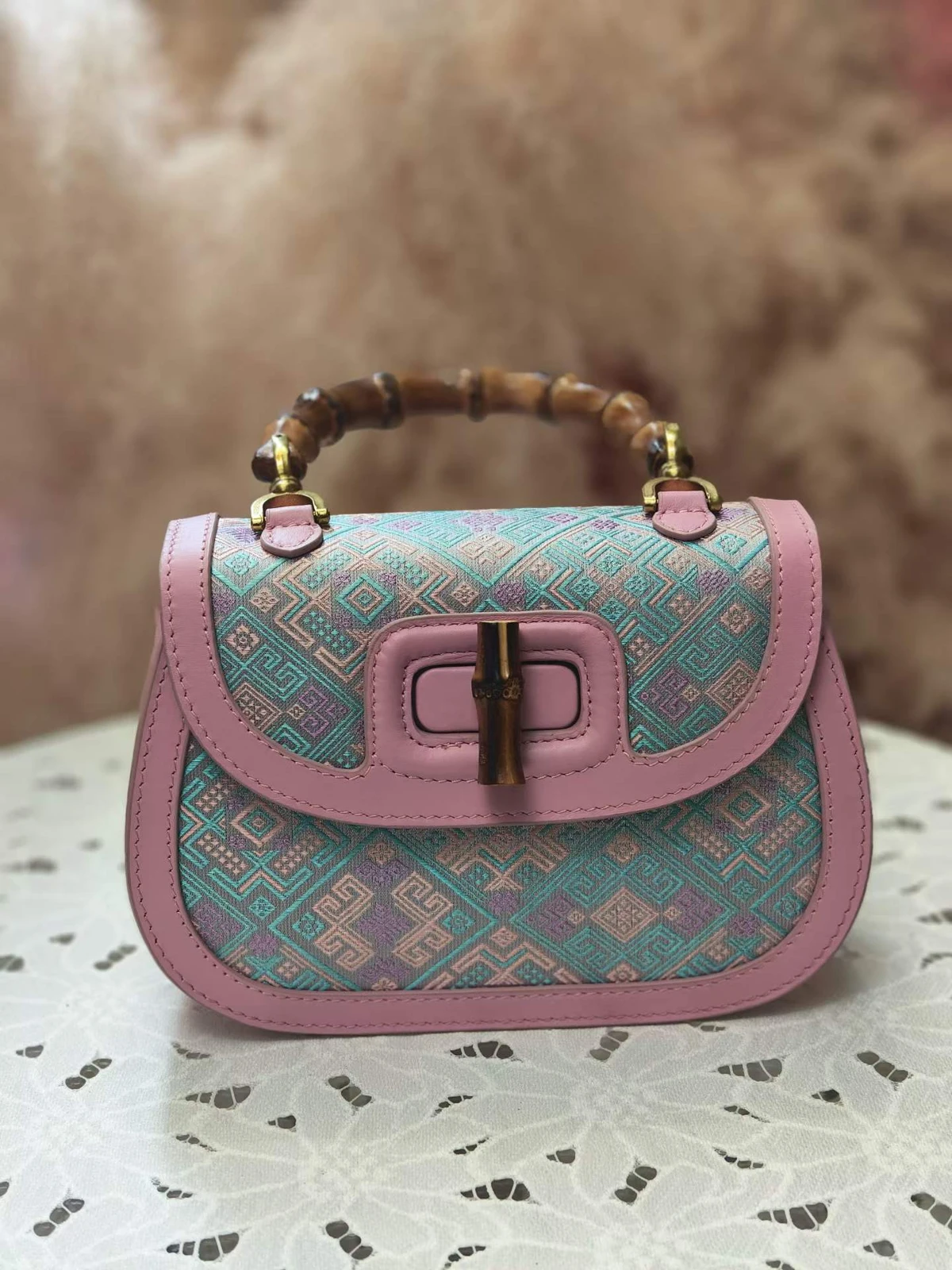 Bamboo Handle Satchel — Supplier photograph