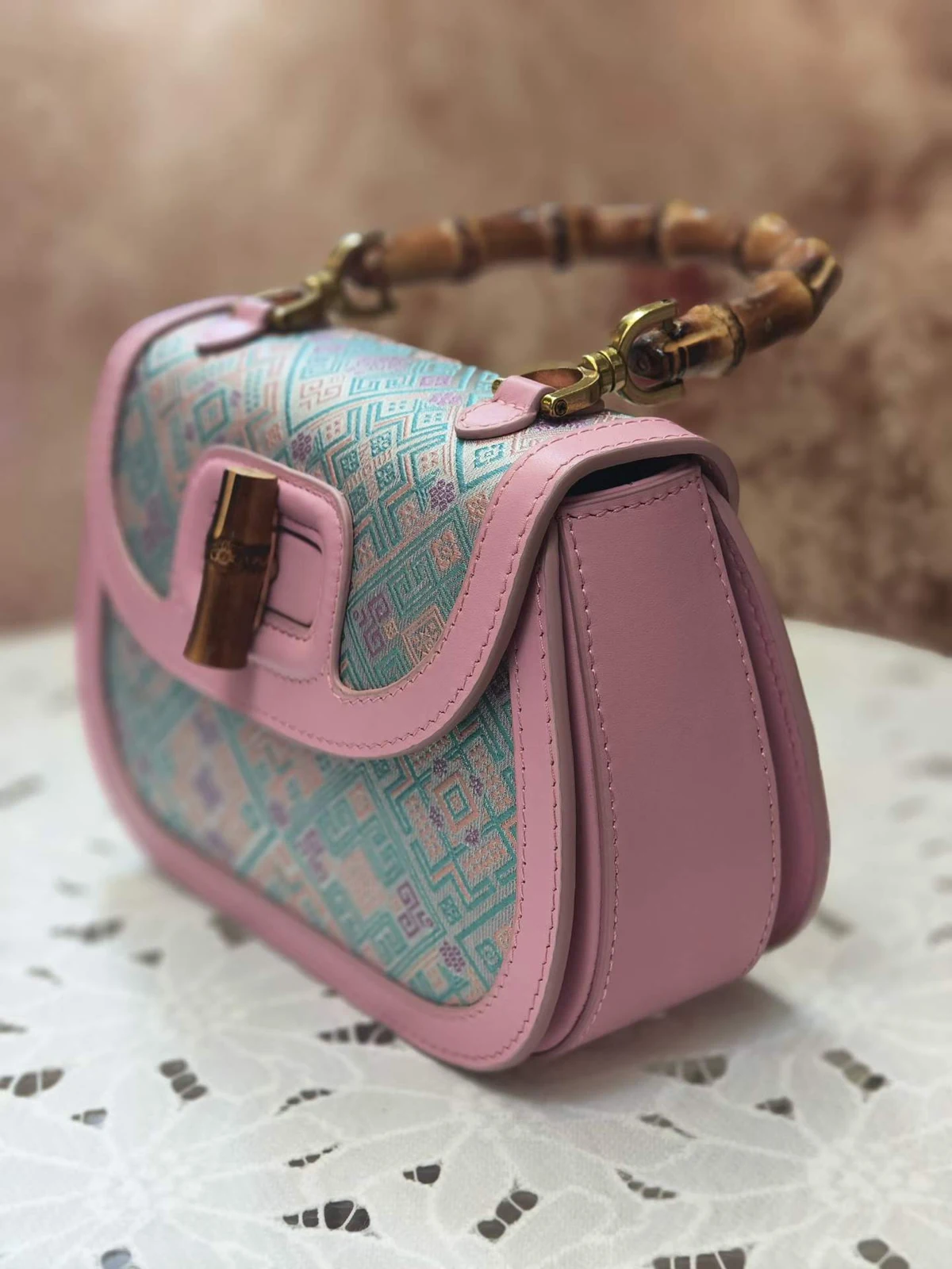 Bamboo Handle Satchel — Supplier photograph